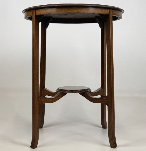 ANTIQUE 20TH CENTURY ROUND EDWARDIAN SIDE TABLE IN MAHOGANY - ADDITIONAL PHOTO 4