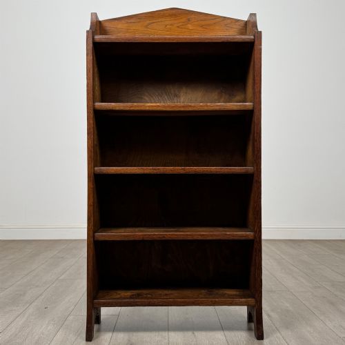 ANTIQUE 20TH CENTURY EDWARDIAN OPEN BOOKCASE IN OAK - ADDITIONAL PHOTO 1