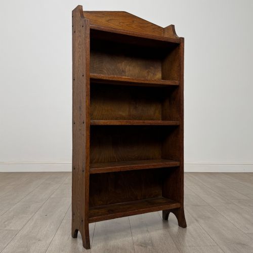 ANTIQUE 20TH CENTURY EDWARDIAN OPEN BOOKCASE IN OAK - ADDITIONAL PHOTO 8