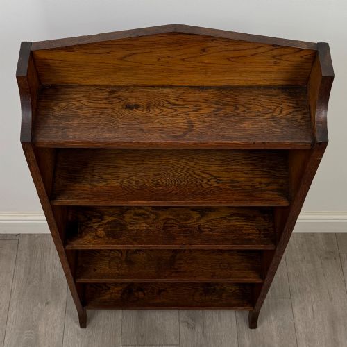 ANTIQUE 20TH CENTURY EDWARDIAN OPEN BOOKCASE IN OAK - ADDITIONAL PHOTO 9