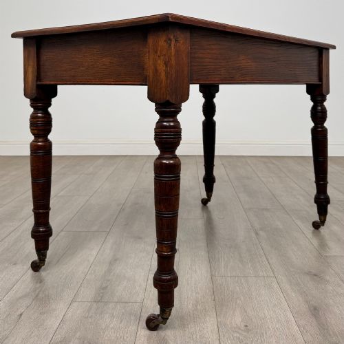 ANTIQUE 20TH CENTURY EDWARDIAN WRITING TABLE IN OAK - ADDITIONAL PHOTO 3