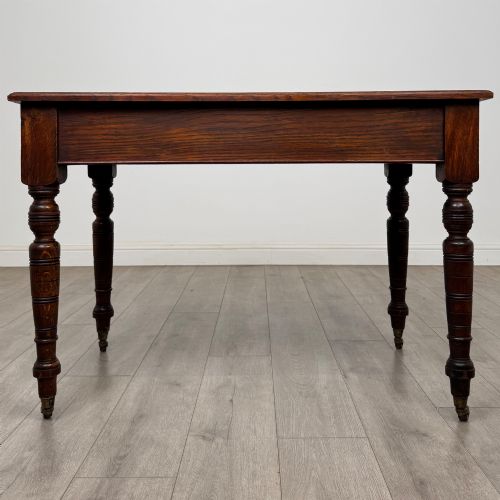 ANTIQUE 20TH CENTURY EDWARDIAN WRITING TABLE IN OAK - ADDITIONAL PHOTO 4
