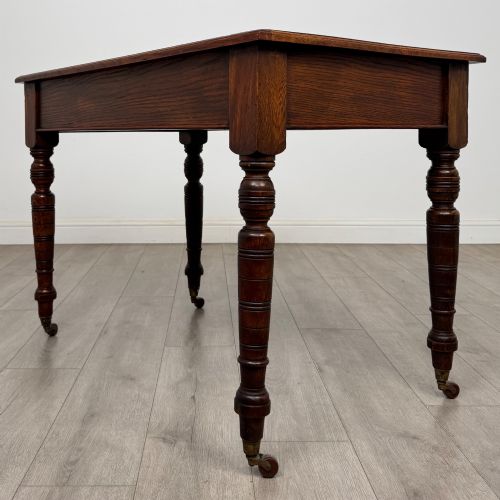 ANTIQUE 20TH CENTURY EDWARDIAN WRITING TABLE IN OAK - ADDITIONAL PHOTO 5
