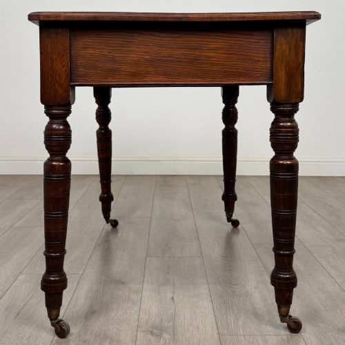 ANTIQUE 20TH CENTURY EDWARDIAN WRITING TABLE IN OAK - ADDITIONAL PHOTO 6