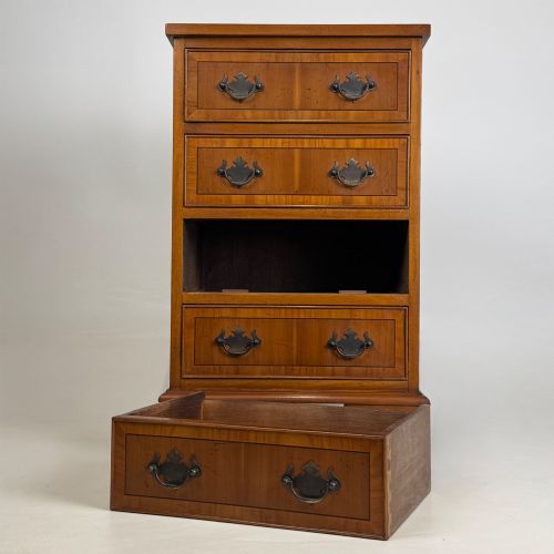ANTIQUE 20TH CENTURY SMALL CHEST OF DRAWERS IN YEW WOOD - ADDITIONAL PHOTO 9