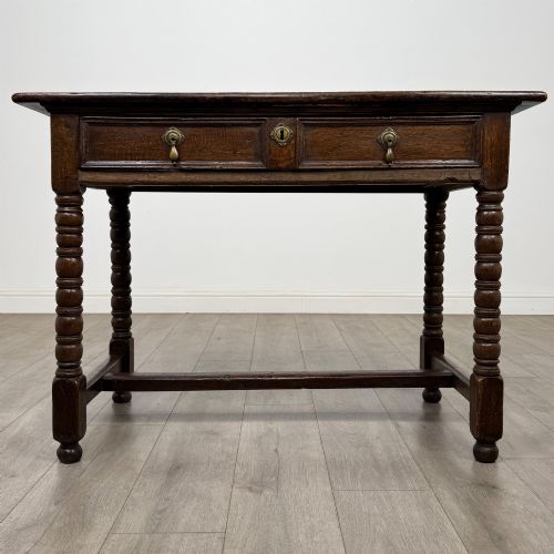 antique 18th century georgian bobbin turned writing table in oak - CATEGORY: ANTIQUE TABLES - DATED GEORGIAN