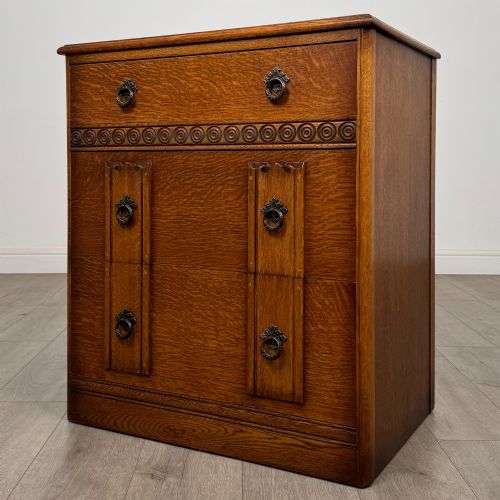ANTIQUE 20TH CENTURY EDWARDIAN CHEST OF DRAWERS IN OAK - ADDITIONAL PHOTO 1