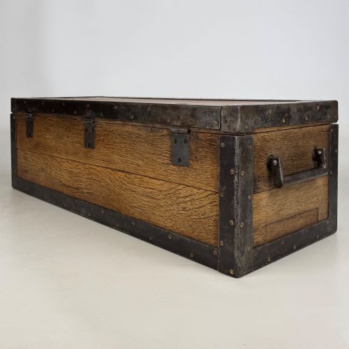 ANTIQUE 20TH CENTURY OAK STORAGE BOX OF FINE QUALITY - ADDITIONAL PHOTO 5