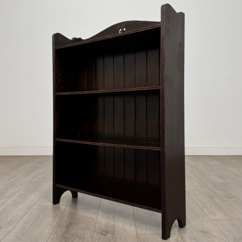 ANTIQUE 20TH CENTURY EDWARDIAN OPEN BOOKCASE IN OAK - ADDITIONAL PHOTO 2