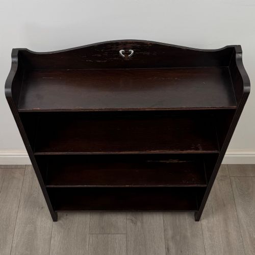 ANTIQUE 20TH CENTURY EDWARDIAN OPEN BOOKCASE IN OAK - ADDITIONAL PHOTO 9