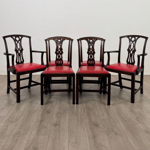 ANTIQUE 18TH CENTURY GEORGIAN SET OF 6 MAHOGANY DINING CHAIRS