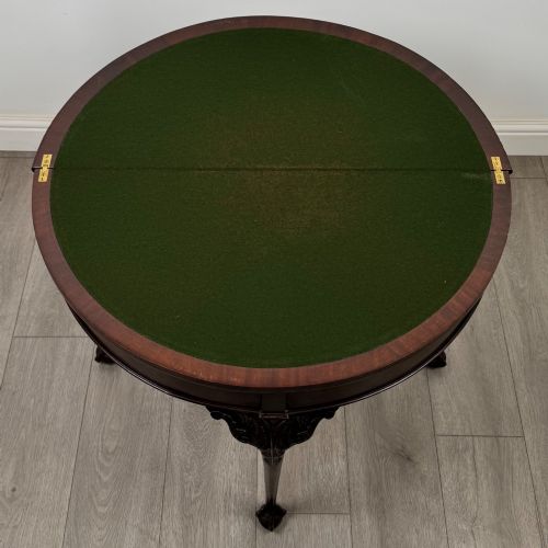ANTIQUE 20TH CENTURY EDWARDIAN CARD TABLE IN MAHOGANY - ADDITIONAL PHOTO 10