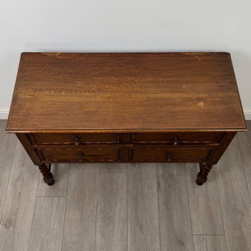 ANTIQUE 20TH CENTURY JACOBEAN STYLE CHEST OF DRAWERS IN OAK - ADDITIONAL PHOTO 8