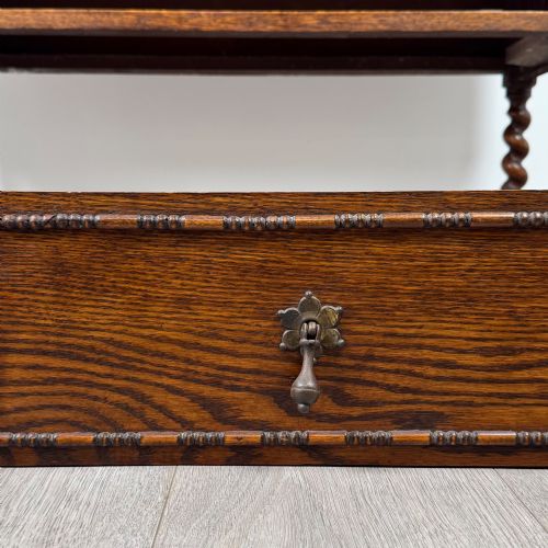 ANTIQUE 20TH CENTURY JACOBEAN STYLE CHEST OF DRAWERS IN OAK - ADDITIONAL PHOTO 10