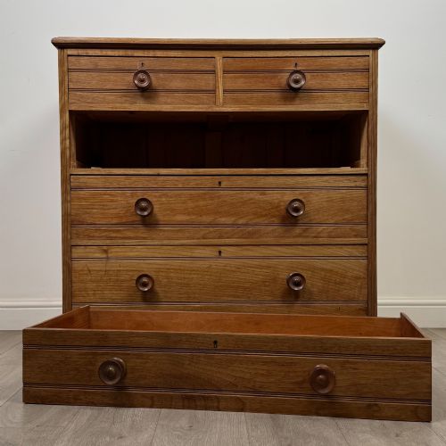 ANTIQUE 20TH CENTURY EDWARDIAN CHEST OF DRAWERS IN OAK - ADDITIONAL PHOTO 9
