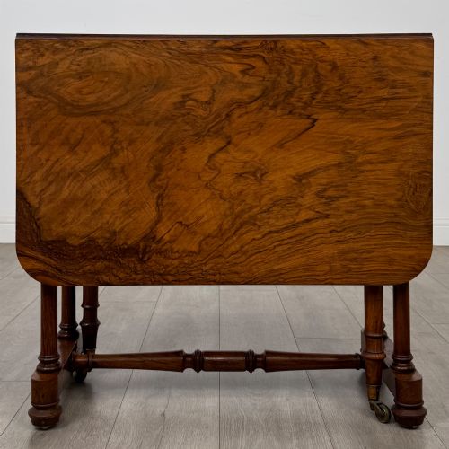 ANTIQUE 19TH CENTURY VICTORIAN SUTHERLAND TABLE IN BURR WALNUT - ADDITIONAL PHOTO 2