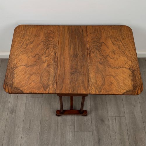 ANTIQUE 19TH CENTURY VICTORIAN SUTHERLAND TABLE IN BURR WALNUT - ADDITIONAL PHOTO 11