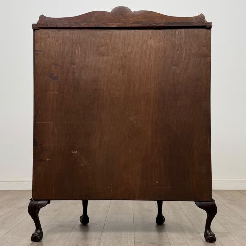 ANTIQUE 20TH CENTURY EDWARDIAN DEMILUNE DISPLAY CABINET - ADDITIONAL PHOTO 4
