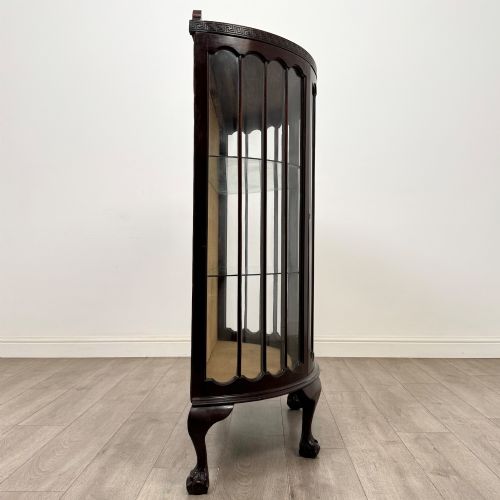 ANTIQUE 20TH CENTURY EDWARDIAN DEMILUNE DISPLAY CABINET - ADDITIONAL PHOTO 5