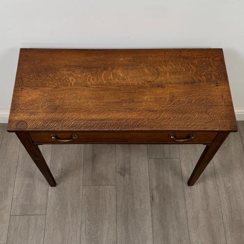 ANTIQUE 18TH CENTURY GEORGIAN WRITING TABLE IN OAK - ADDITIONAL PHOTO 8