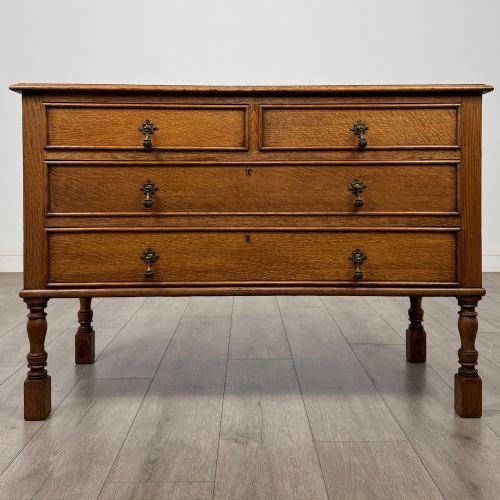 antique 20th century edwardian chest of drawers in oak - CATEGORY: ANTIQUE CHEST OF DRAWERS - DATED EDWARDIAN