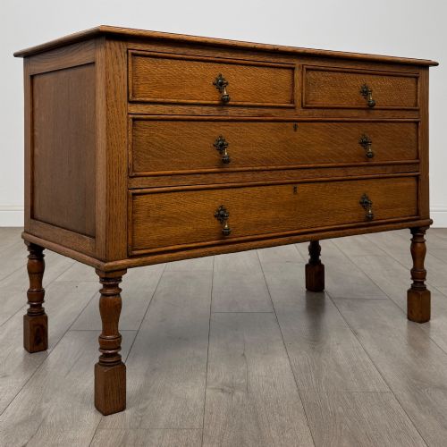 ANTIQUE 20TH CENTURY EDWARDIAN CHEST OF DRAWERS IN OAK - ADDITIONAL PHOTO 7