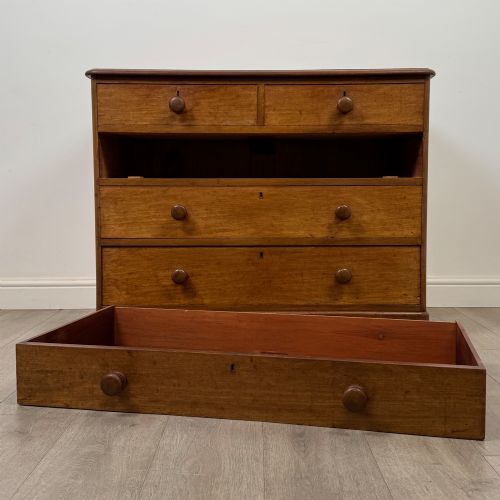 ANTIQUE 19TH CENTURY VICTORIAN CHEST OF DRAWERS IN MAHOGANY - ADDITIONAL PHOTO 9