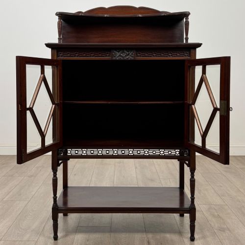 ANTIQUE 20TH CENTURY EDWARDIAN DISPLAY CABINET IN MAHOGANY - ADDITIONAL PHOTO 1