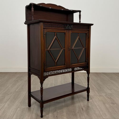 ANTIQUE 20TH CENTURY EDWARDIAN DISPLAY CABINET IN MAHOGANY - ADDITIONAL PHOTO 8