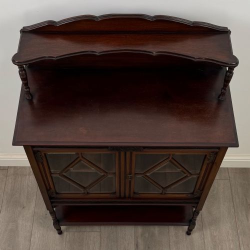 ANTIQUE 20TH CENTURY EDWARDIAN DISPLAY CABINET IN MAHOGANY - ADDITIONAL PHOTO 9