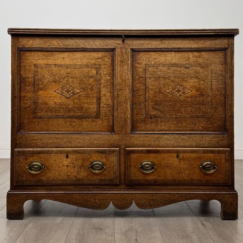antique 18th century georgian oak mule chest of fine quality - CATEGORY: ANTIQUE CHESTS - DATED GEORGIAN