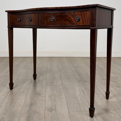 ANTIQUE 20TH CENTURY SERPENTINE WRITING TABLE IN MAHOGANY - ADDITIONAL PHOTO 1