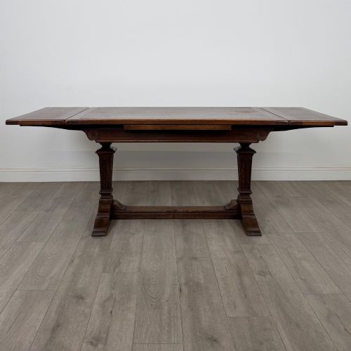 ANTIQUE 20TH CENTURY DRAW LEAF DINING TABLE IN OAK - ADDITIONAL PHOTO 1