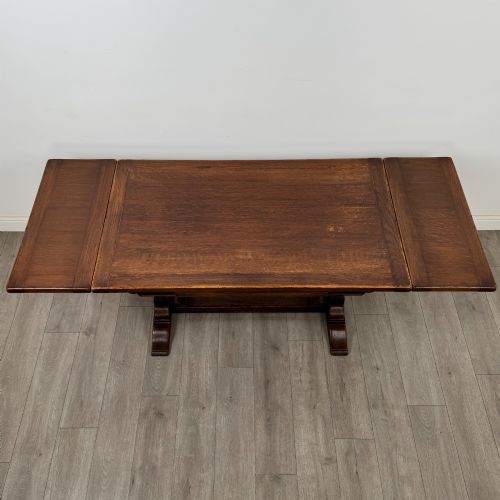 ANTIQUE 20TH CENTURY DRAW LEAF DINING TABLE IN OAK - ADDITIONAL PHOTO 4