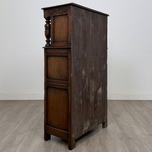 ANTIQUE 20TH CENTURY NARROW COURT CUPBOARD IN OAK - ADDITIONAL PHOTO 4