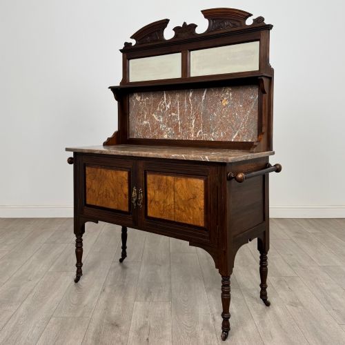 ANTIQUE 20TH CENTURY EDWARDIAN WASHSTAND IN WALNUT - ADDITIONAL PHOTO 2