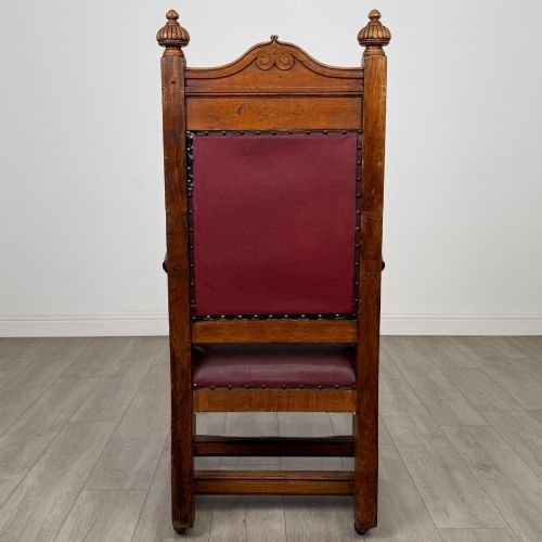 ANTIQUE 20TH CENTURY EDWARDIAN ARMCHAIR IN OAK - ADDITIONAL PHOTO 3