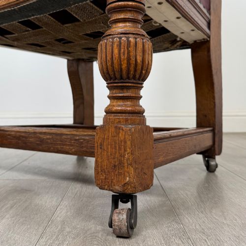 ANTIQUE 20TH CENTURY EDWARDIAN ARMCHAIR IN OAK - ADDITIONAL PHOTO 11