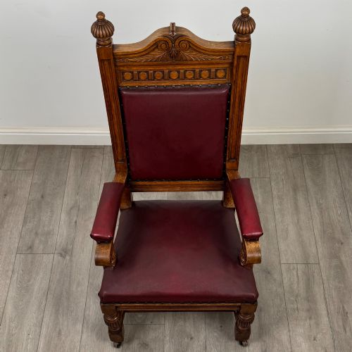ANTIQUE 20TH CENTURY EDWARDIAN ARMCHAIR IN OAK - ADDITIONAL PHOTO 12