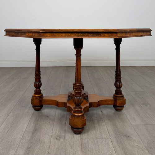 ANTIQUE 19TH CENTURY VICTORIAN BURR WALNUT CENTRE TABLE - ADDITIONAL PHOTO 3