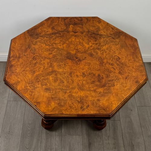 ANTIQUE 19TH CENTURY VICTORIAN BURR WALNUT CENTRE TABLE - ADDITIONAL PHOTO 4