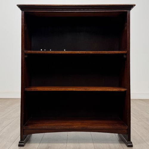 ANTIQUE 20TH CENTURY EDWARDIAN OPEN BOOKCASE IN OAK - ADDITIONAL PHOTO 1