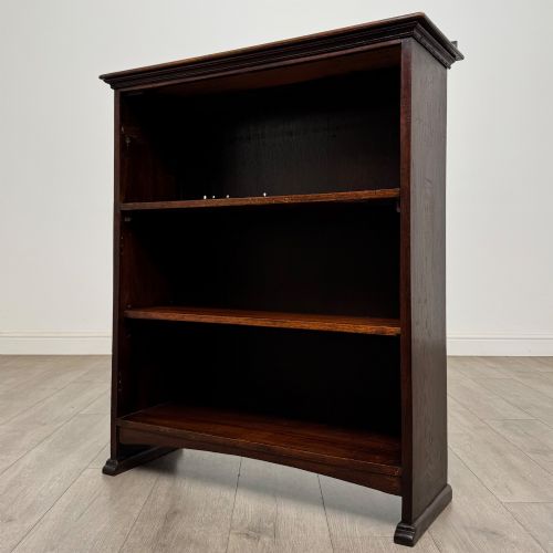 ANTIQUE 20TH CENTURY EDWARDIAN OPEN BOOKCASE IN OAK - ADDITIONAL PHOTO 2