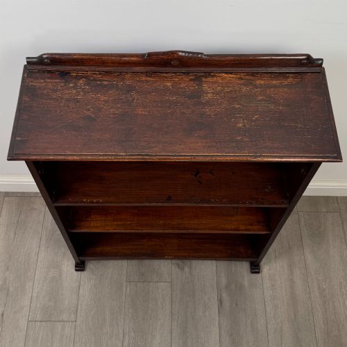 ANTIQUE 20TH CENTURY EDWARDIAN OPEN BOOKCASE IN OAK - ADDITIONAL PHOTO 9