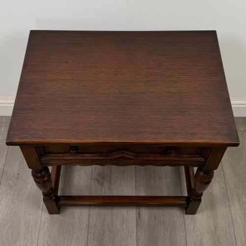 ANTIQUE 20TH CENTURY JACOBEAN STYLE SIDE TABLE IN OAK - ADDITIONAL PHOTO 8