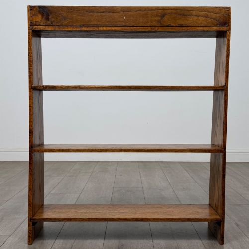 ANTIQUE 20TH CENTURY OPEN BOOKCASE IN GOLDEN OAK - ADDITIONAL PHOTO 5