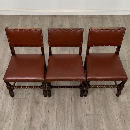 ANTIQUE 20TH CENTURY FINE QUALITY SET OF 8 DINING CHAIRS IN OAK - ADDITIONAL PHOTO 8