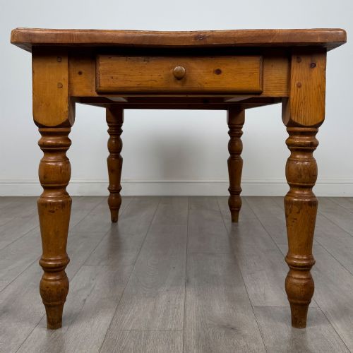 ANTIQUE 20TH CENTURY PINE FARMHOUSE DINING TABLE - ADDITIONAL PHOTO 7