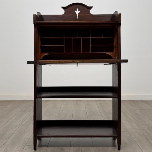 ANTIQUE 20TH CENTURY ART NOUVEAU STYLE BUREAU IN MAHOGANY - ADDITIONAL PHOTO 2