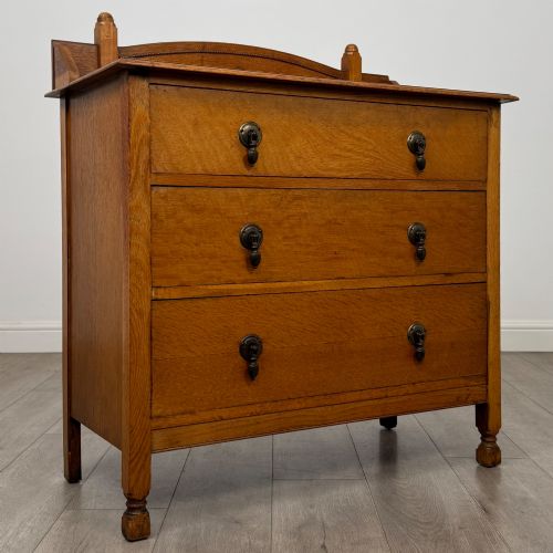 ANTIQUE 20TH CENTURY EDWARDIAN CHEST OF DRAWERS IN OAK - ADDITIONAL PHOTO 7